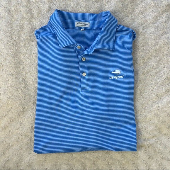 Peter Millar Other - Peter Millar Summer Comfort Polo Shirt Size XXL US Open Blue Stripes